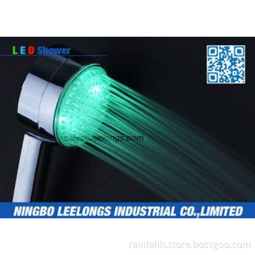Water Saving Green Single Color LED Rain Shower Head Hand H